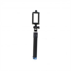 Selfie Stick, KlaussTech, Conectare prin Jack de 3.5 mm, Extensibil, Lungime 75 cm, Negru/Albastru
