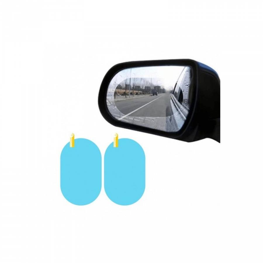 Set de 2 Folii auto pentru Oglinzi KlaussTech, Protectie, Anti Aburire, Hidrofuga, Universale,  Albastru