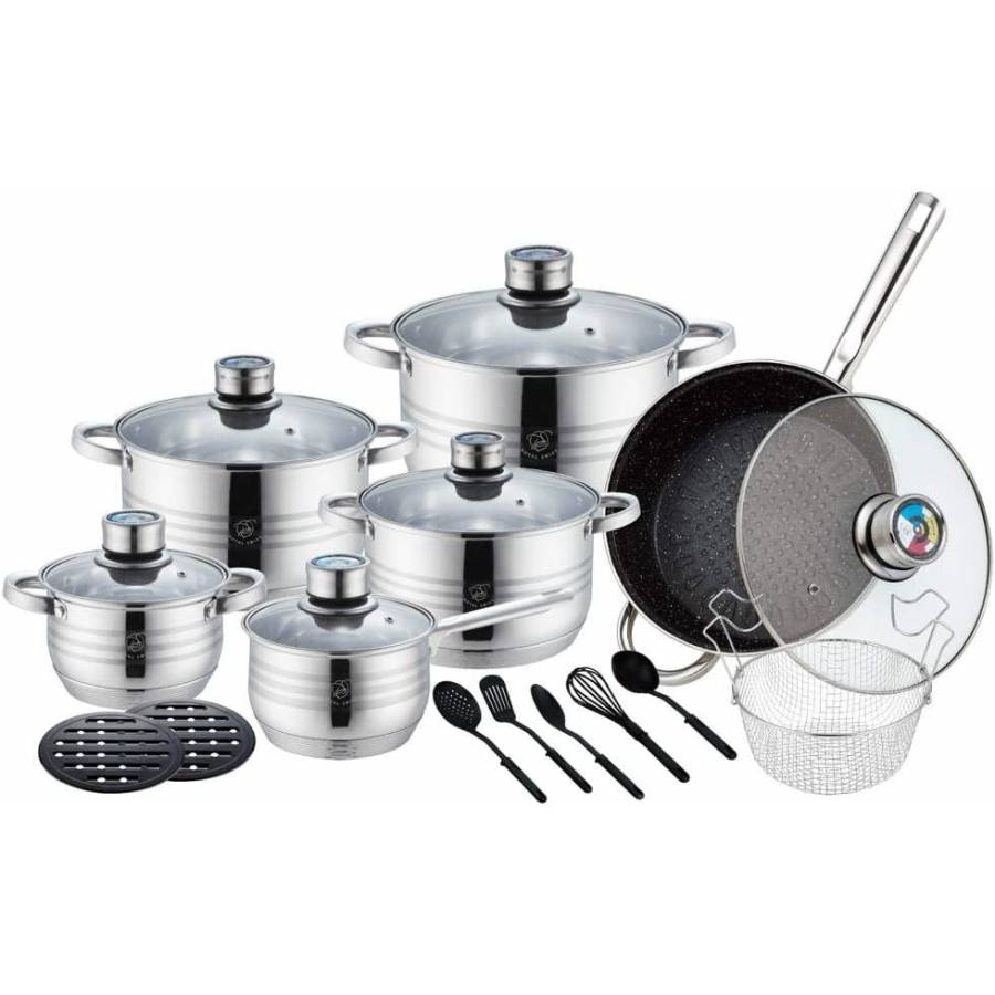 Set de 6 Oale si Accesorii de Bucatarie, Inox, Curatare Rapida, Argintiu