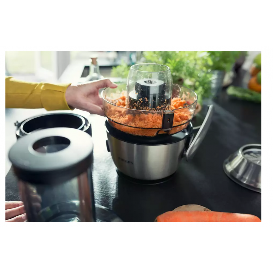 Storcator pentru Fructe si Legume, Phillips, Putere 1200W, Curatare Rapida, Usor de Curatat, Silentios, Negru/Gri