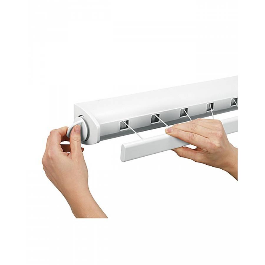 Uscator Rufe Retractabil KlaussTech, 5 Sfori pentru Uscarea Rufelor, Rezistent, Alb