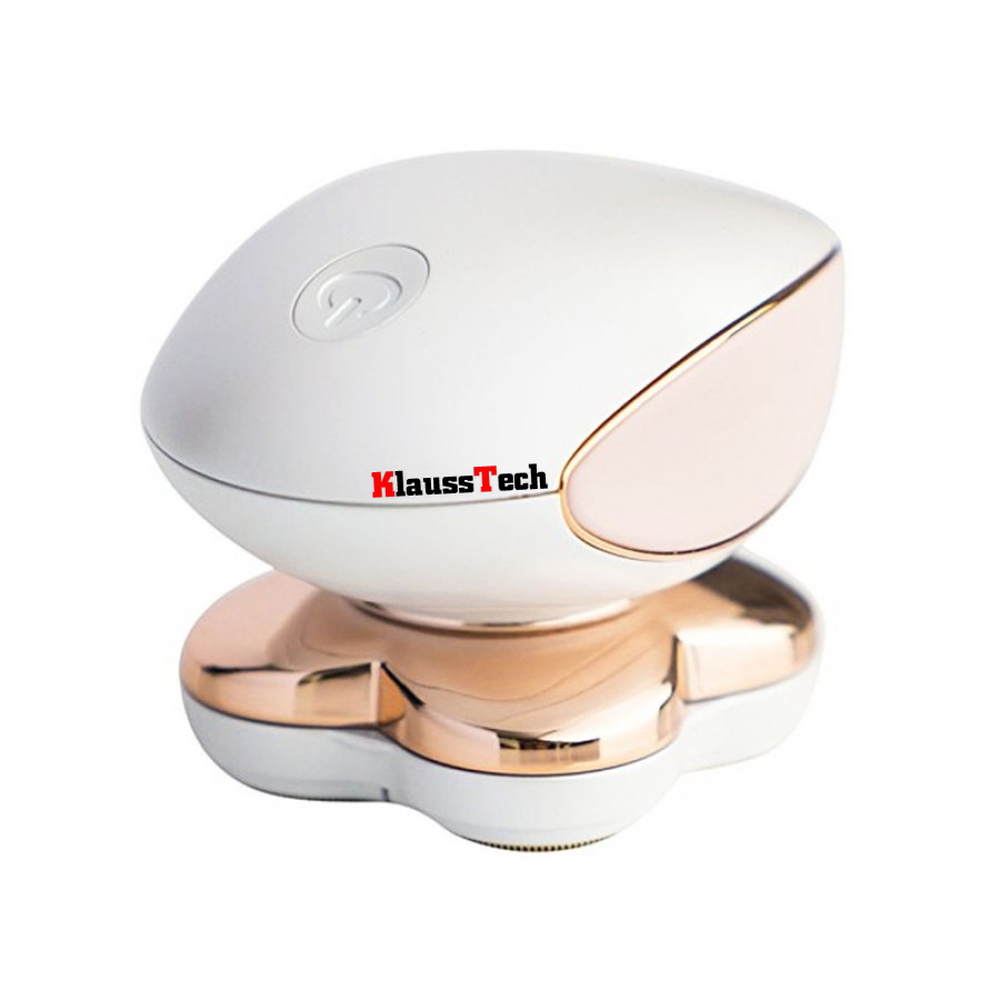 Epilator Electric pentru Picioare, KlaussTech, Incarcare USB, Indicator Luminos, Alb/Auriu
