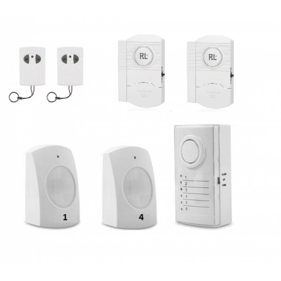 Sistem alarma wireless antifurt KlaussTech, 6 senzori, telecomanda