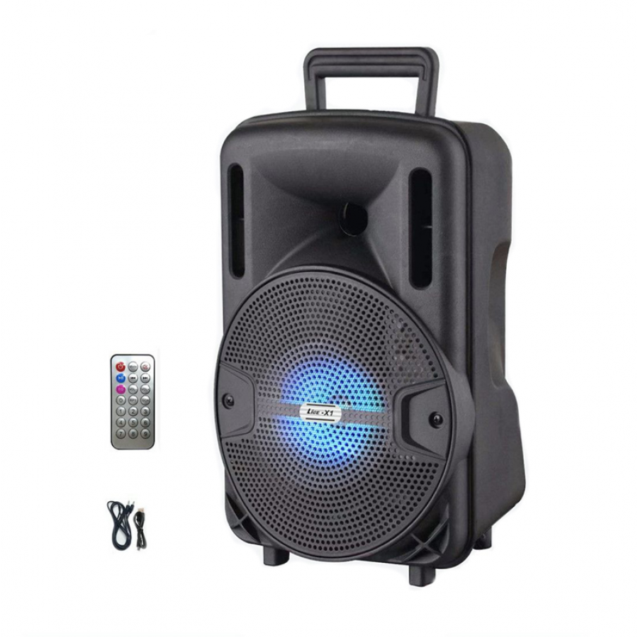 Boxa Portabila Activa, Telecomanda, 10W RMS, Bluetooth, MP3 Player, Radio, Acumulator, Negru