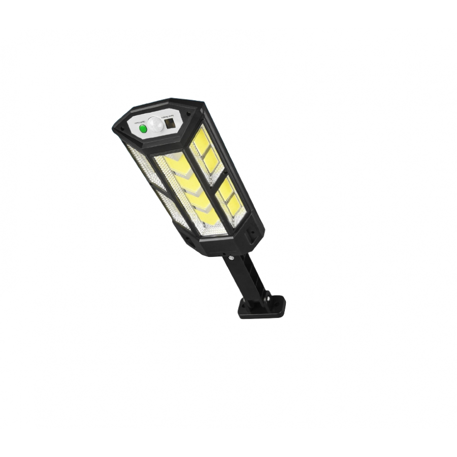 Lampa Solara KlaussTech, De Exterior, Telecomanda, 259 LED-uri, Lumina Alba, Negru