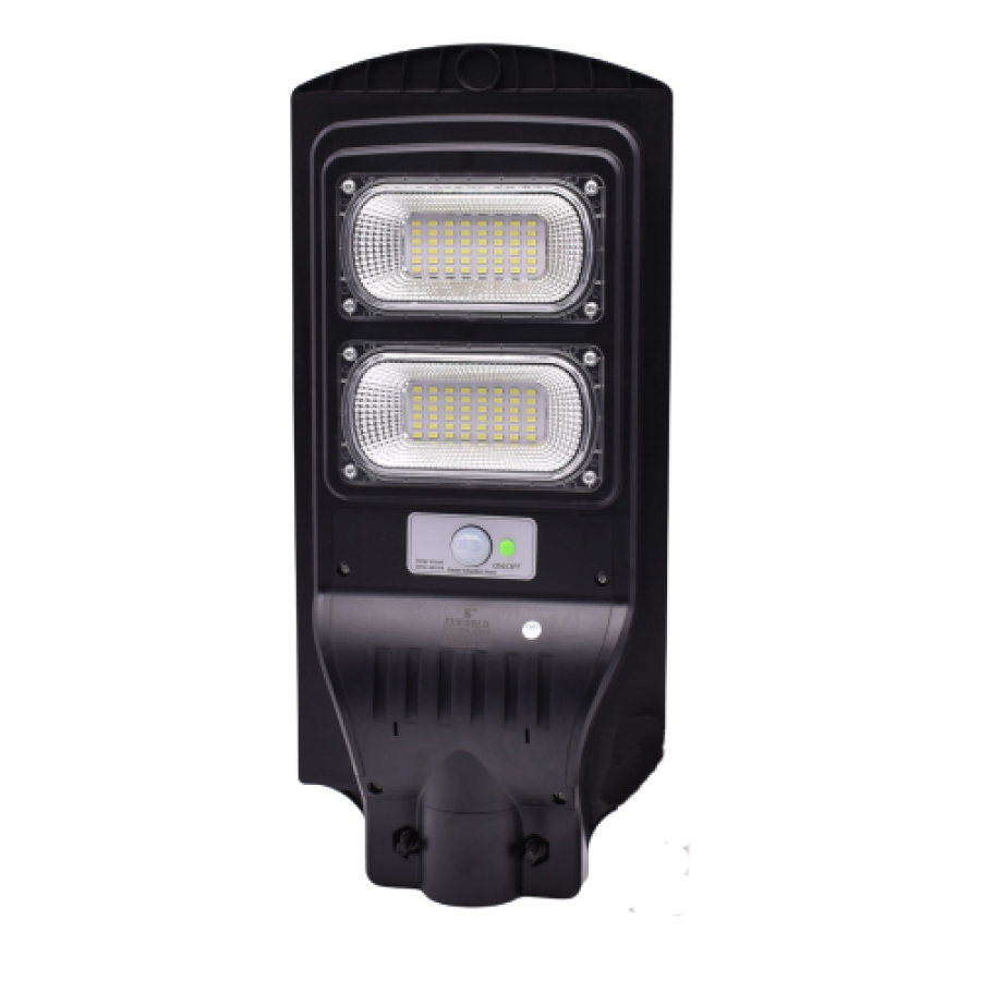 Lampa Solara KlaussTech, Senzor de Miscare, Putere 120W, Telecomanda, 96 LED-uri, Negru