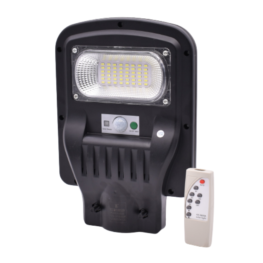 Lampa Solara KlaussTech, Senzor de Miscare, Putere 50W, Telecomanda, 48 LED-uri, Negru