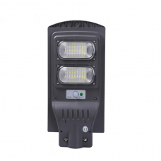 Lampa Solara Stradala KlaussTech, Senzor de Proximitate, Incarcare Solara, Putere 60W, 2400 Lumeni, Negru