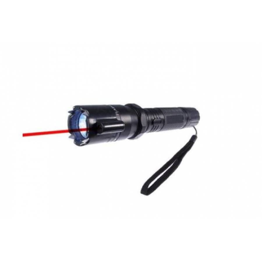 Lanterna KlaussTech Cu Electrosoc Si Laser Incorporat , 9000 Kv, Neagra