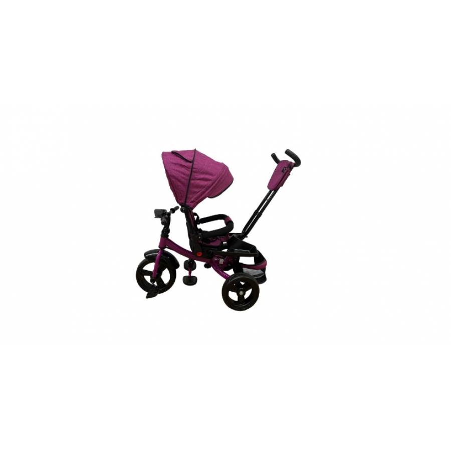 Tricicleta cu scaun reversibil, pozitie de somn, pedale si far cu lumina,mov