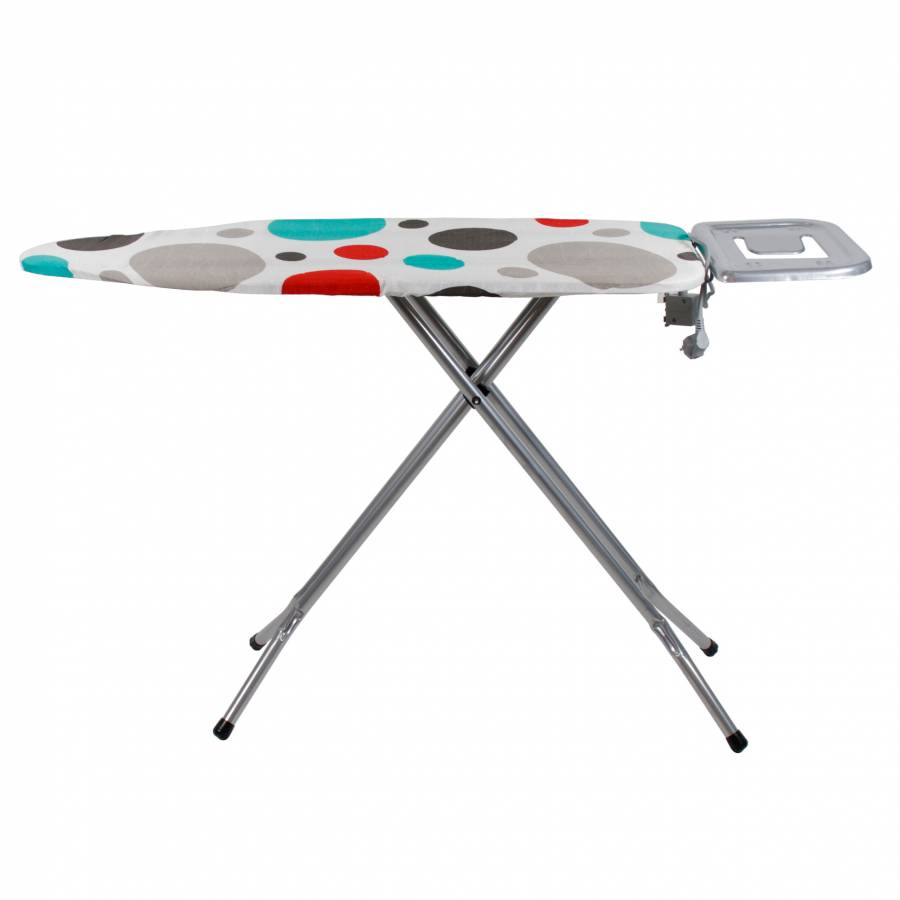 Masa de Calcat KlaussTech, Dimensiune 110 x 40 cm cm, Husa Rezistenta, Suport Metalic, Alb