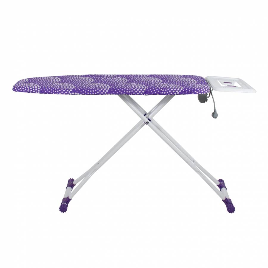 Masa de Calcat KlaussTech, Dimensiune 112x37 cm, Husa Rezistenta, Suport Metalic, Mov