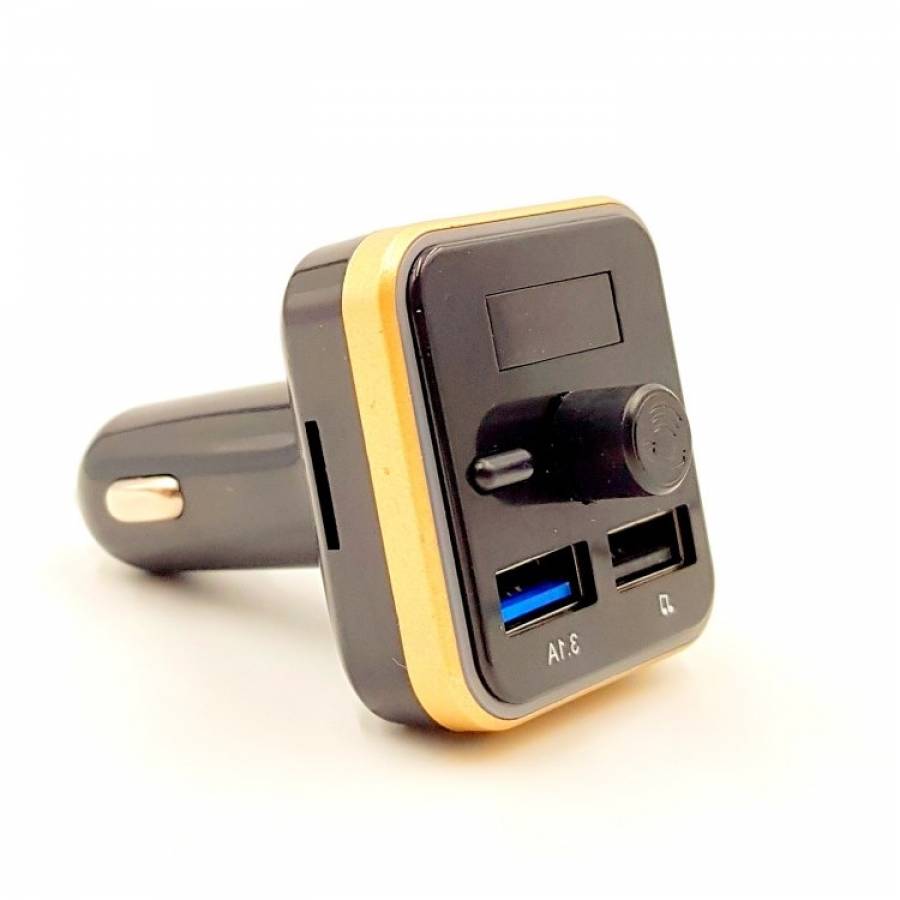 Modulator Auto KlaussTech, USB, Redare MP3, Bluetooth, Negru/Galben