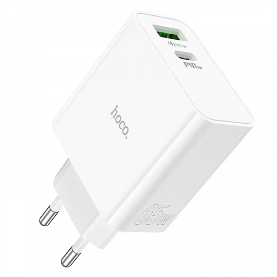 Incarcator Retea, Power Delivery 65W, Dual Ports, USB-A Quick Charge 3.0 + USB-C cu Power Delivery, 5V, 3A