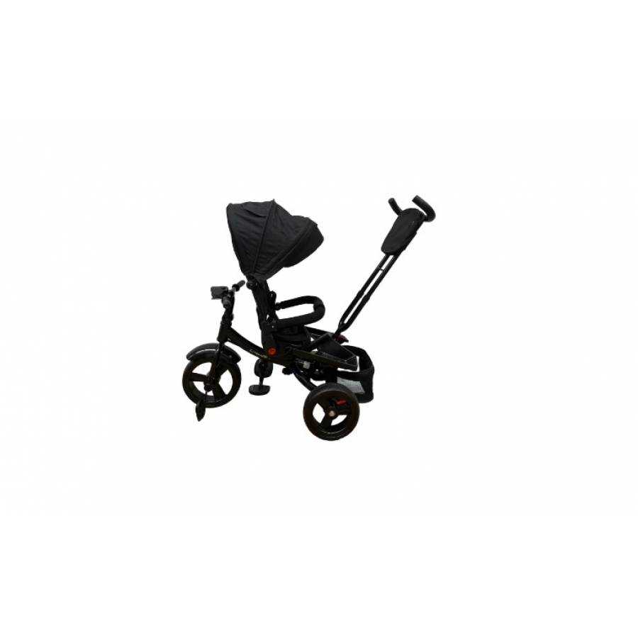 Tricicleta cu scaun reversibil, pozitie de somn, pedale si far cu lumina,negru