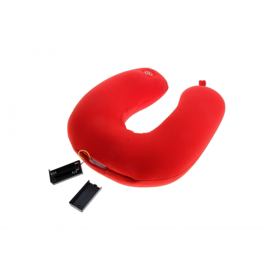 Perna  cu Masaj pentru Gat, KlaussTech, Functionare cu Baterii, Ergonomica, Buton ON/OFF, Rosu