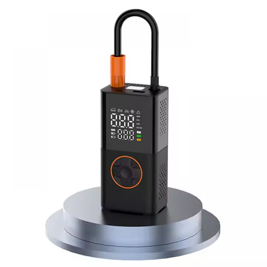 Pompa de aer pentru masina, 4000mAh, iluminare LED, duza de aer liber, negru