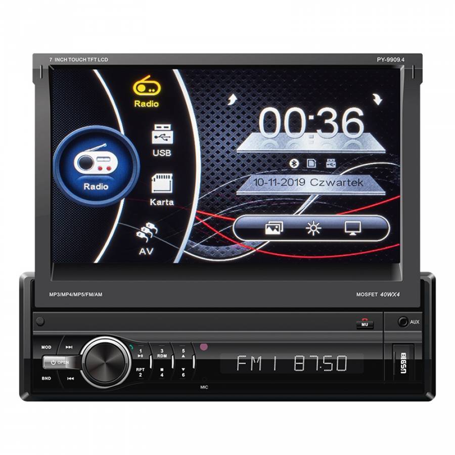 PY9909.4 RADIO PLAYER 1 DIN 7 INCH BT 4X40W PEIYING