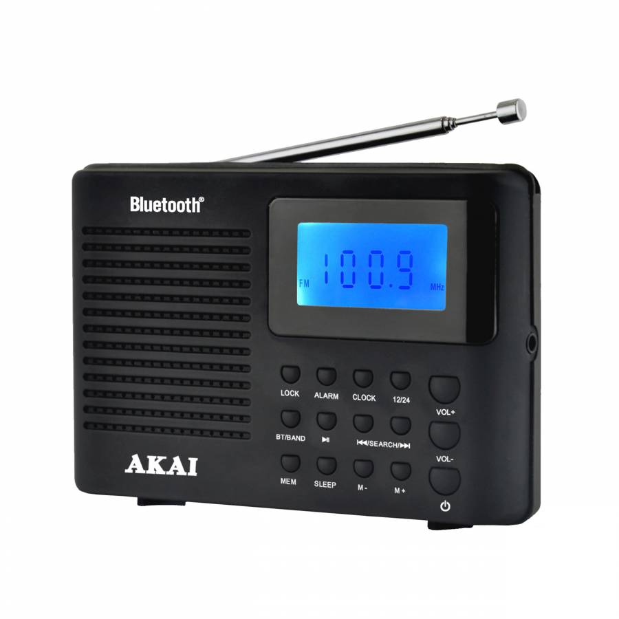Radio portabil Akai APR-400, Bluetooth, AM/FM Radio, Negru