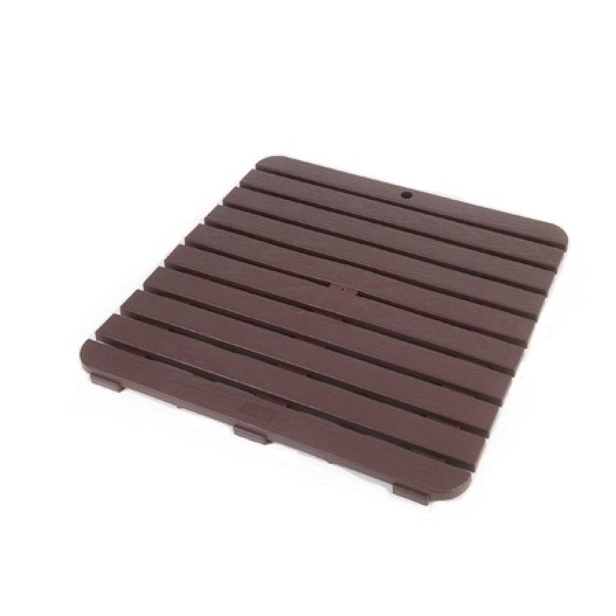 Covor anti-alunecare pentru baie, plastic, 55 x 55 cm, patrat, maro