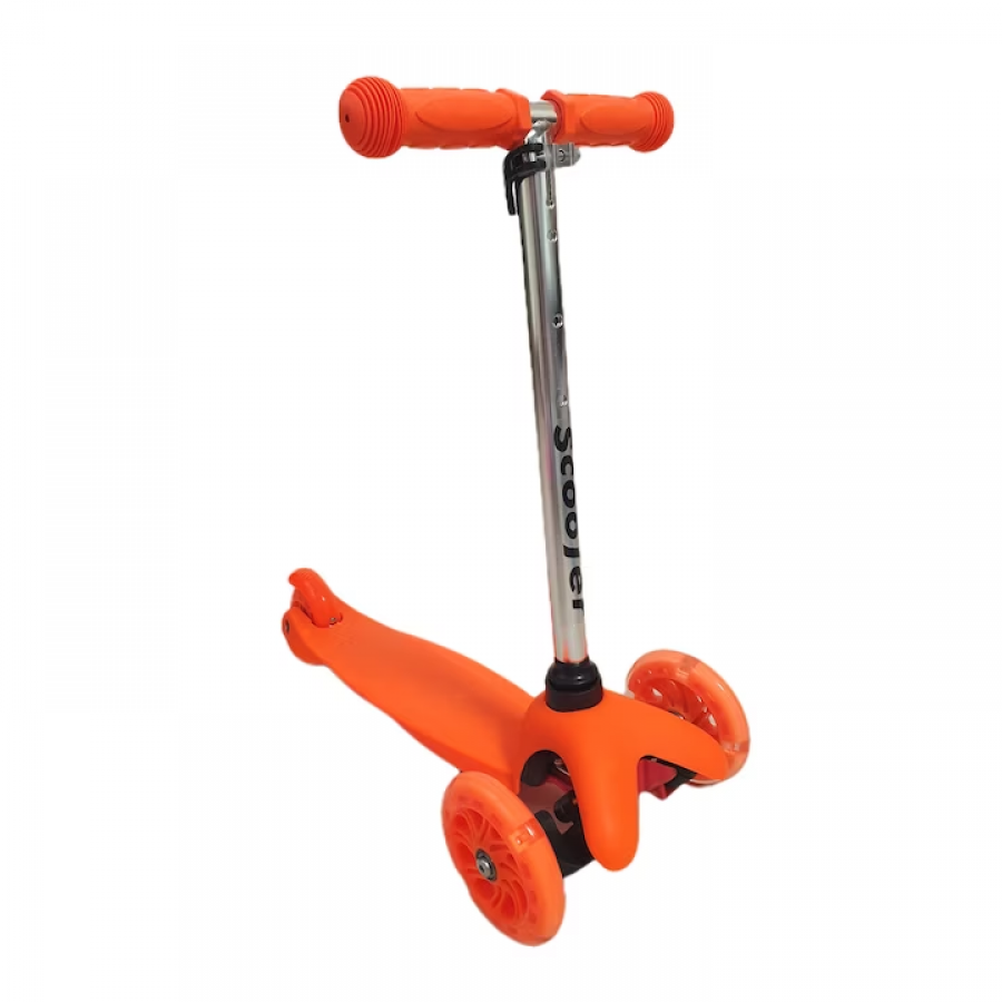 Trotineta pentru copii reglabila, pliabila, 3 roti, portocalie
