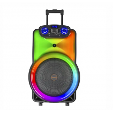 Boxa Portabila, Tip Troler, Putere 1500W, AUX, USB, BT, Lumini Disco, Negru