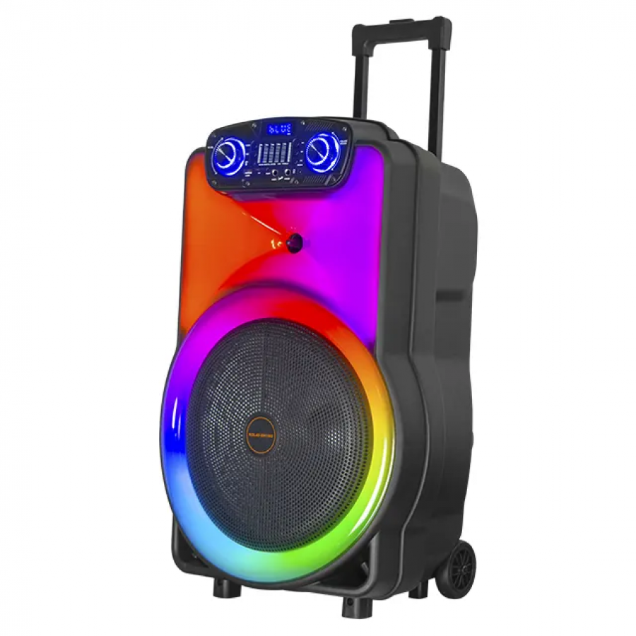 Boxa Portabila, Tip Troler, Putere 1500W, AUX, USB, BT, Lumini Disco, Negru