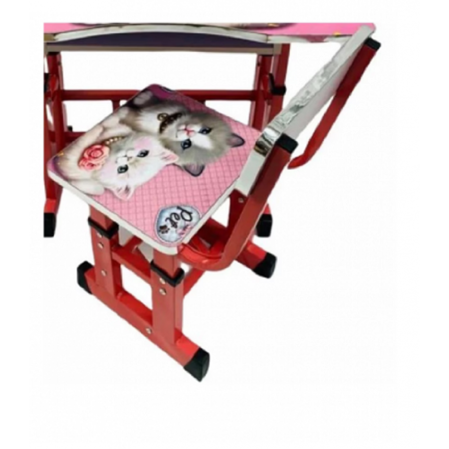 Birou cu scaun si sertar pentru copii Pisici