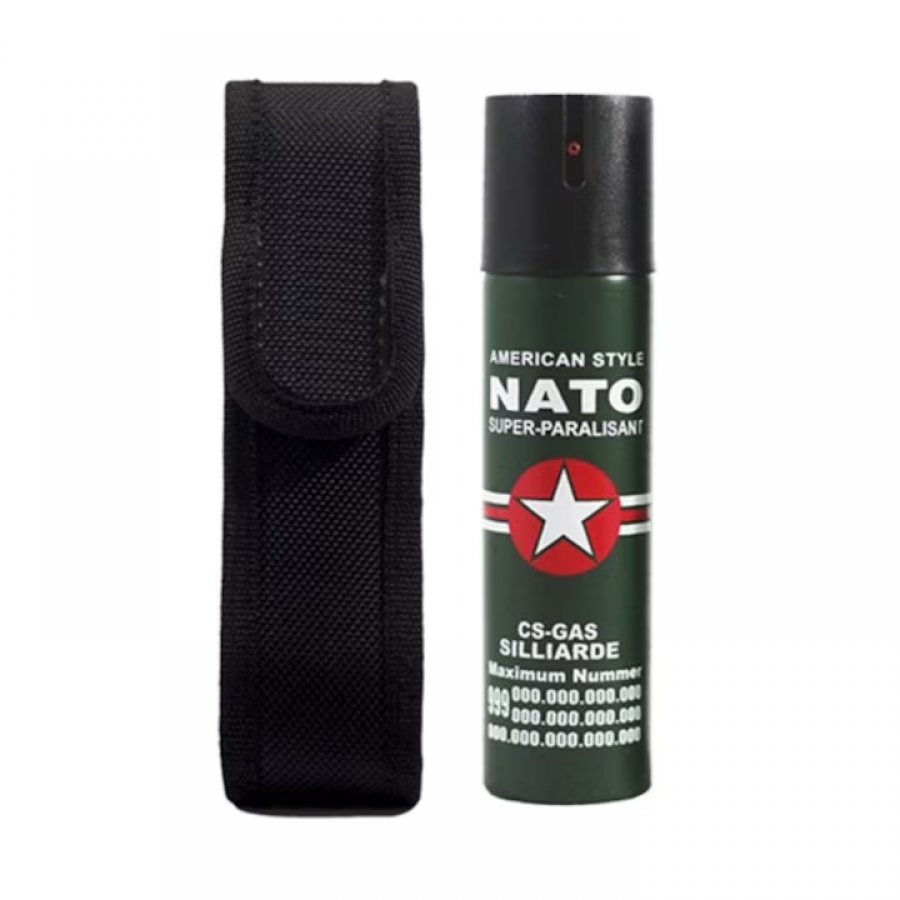 Spray Paralizant Iritant Lacrimogen Autoaparare Cu Piper Nato 60 Ml Negru