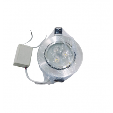 Spot LED, KlaussTech, Rotund, Incsatrat, Reglabil, Orientabil, 3 Surse de Iluminat, 3W, Argintiu