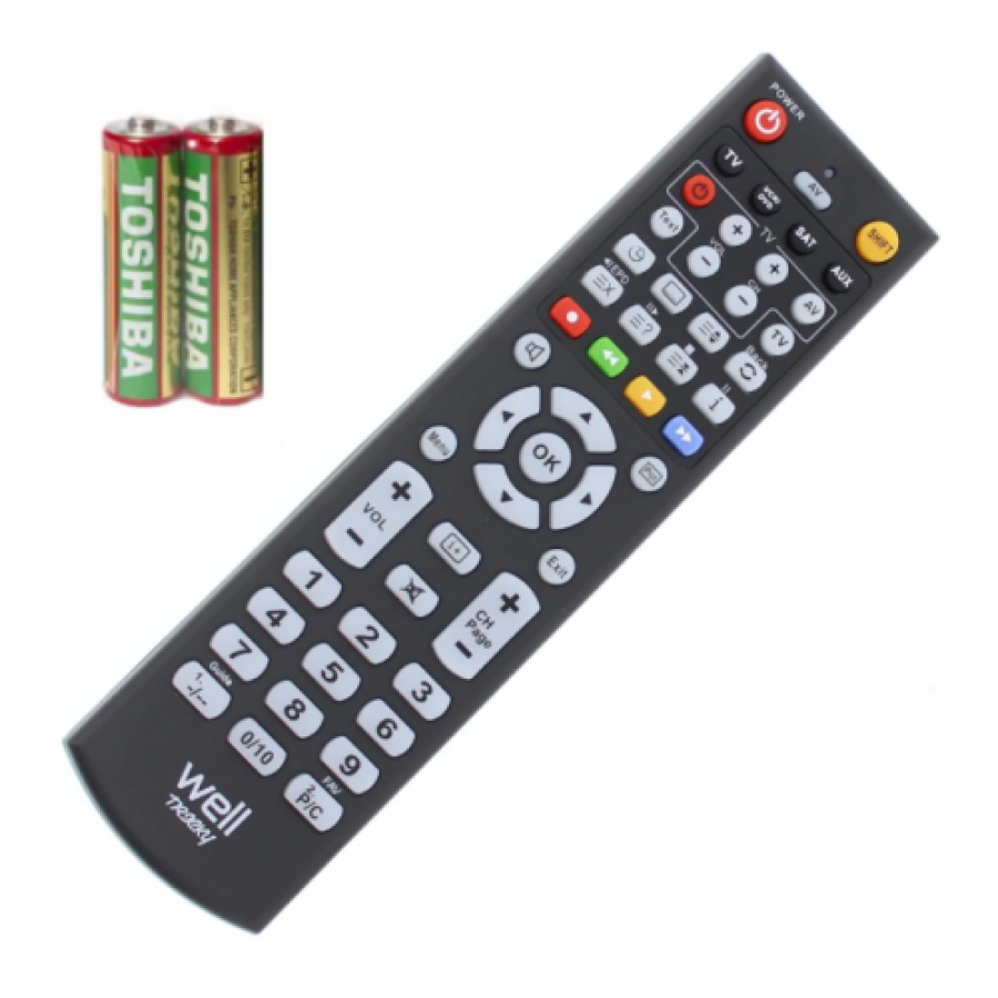 Telecomanda Universala IR, Functionare prin baterii, Programabila, ABS, Culoare Negru