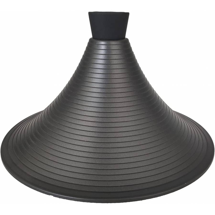 Tigaie Tajin, Diametru 28 cm, 3 Straturi, Suporta Orice Sursa de Caldura, Capac Ceramic, Capac cu Forma de Con, Negru