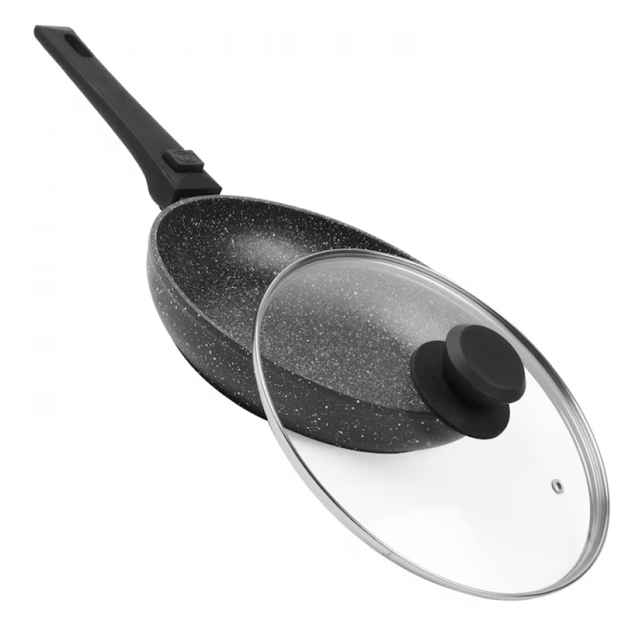 Tigaie cu capac, acoperite marmura, diametru 20 cm