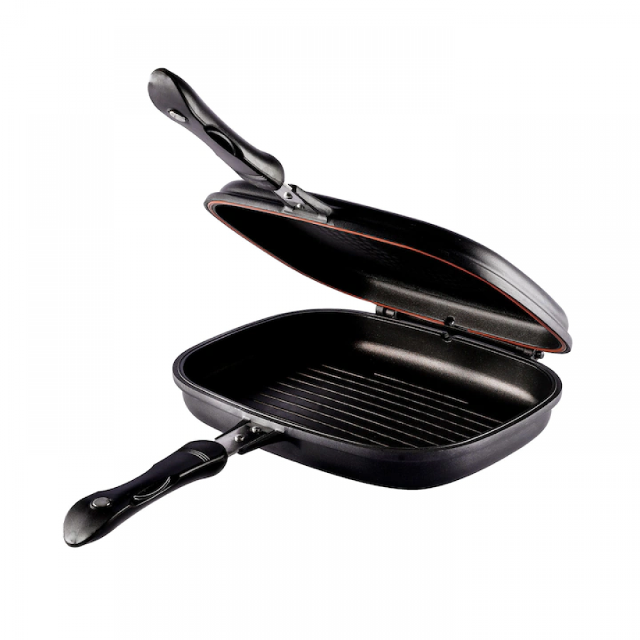 Tigaie Grill Dubla Premium Klausstech, Interior Antaiderent, 36 Cm