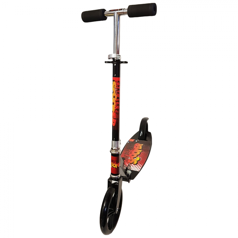 Trotineta metalica, roti mari din silicon pliabila si reglabila, neagra