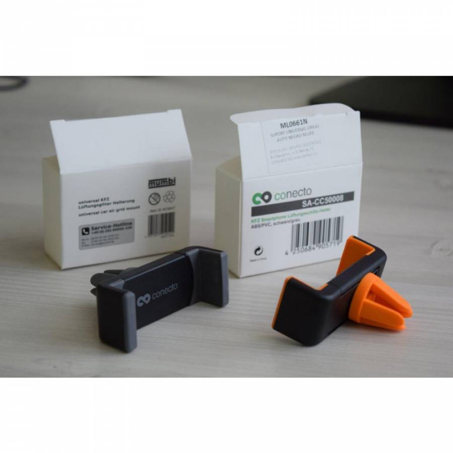 Suport universal telefon, grilaj auto, portocaliu