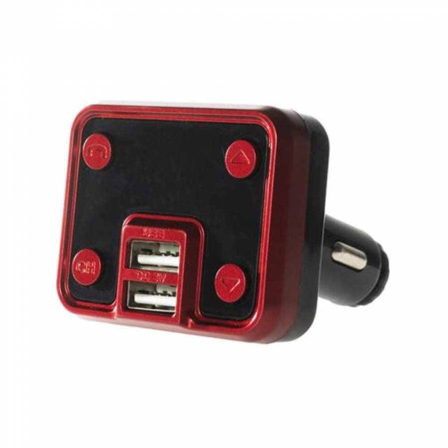 Modulator FM auto, incarcator wireless, rosu,negru