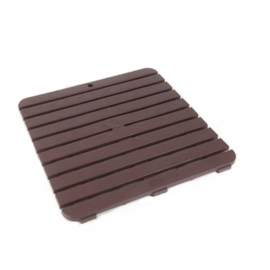 Covor anti-alunecare pentru baie, plastic, 55 x 55 cm, patrat, maro