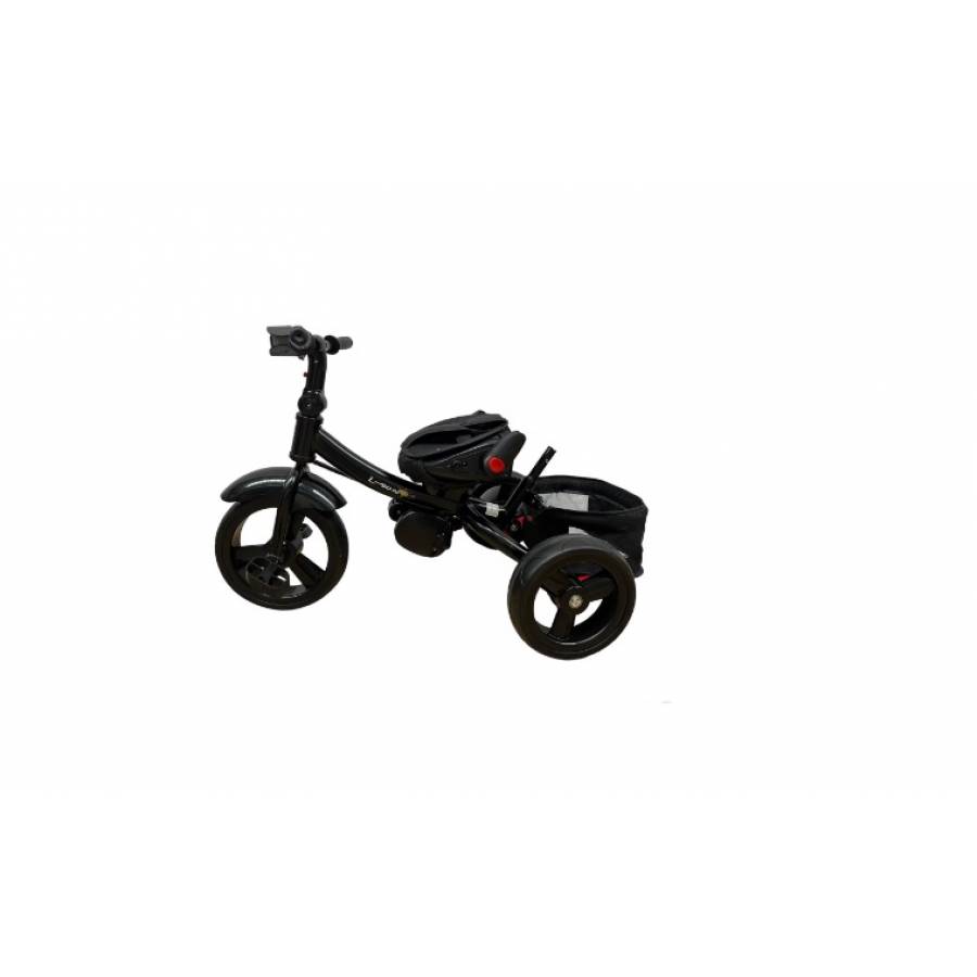 Tricicleta cu scaun reversibil, pozitie de somn, pedale si far cu lumina, gri