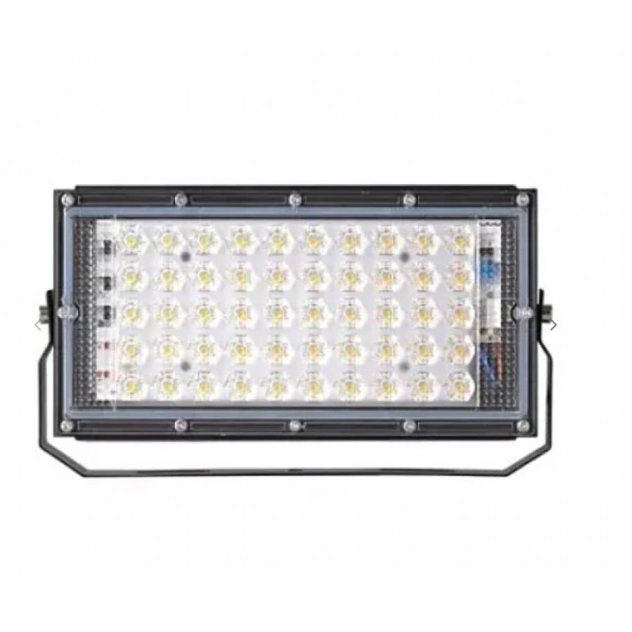 Proiector LED Slim cu 50 led-uri SMD, alimentare prin clesti 220V, 50W