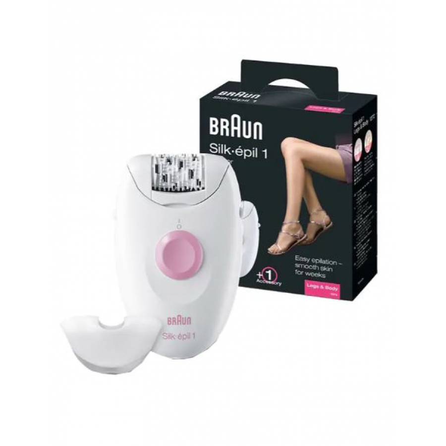 Epilator BRAUN EverSoft, 20 pensete, 1 viteza, 1 accesoriu, retea, alb-roz