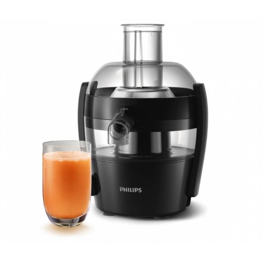 Storcator Philips, fructe si legume, Viva Collection, 0.5l, 400W, 1 treapta viteza, negru-argintiu