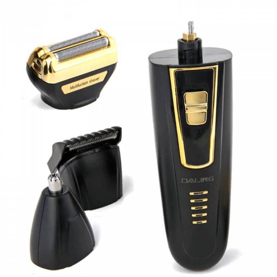 Aparat De Ras 3 In 1 Profesional, 3 Capete, Design Ergonomic, Reincarcabil, Multifunctional, Modern