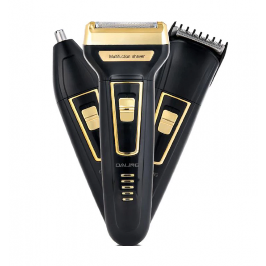 Aparat De Ras 3 In 1 Profesional, 3 Capete, Design Ergonomic, Reincarcabil, Multifunctional, Modern