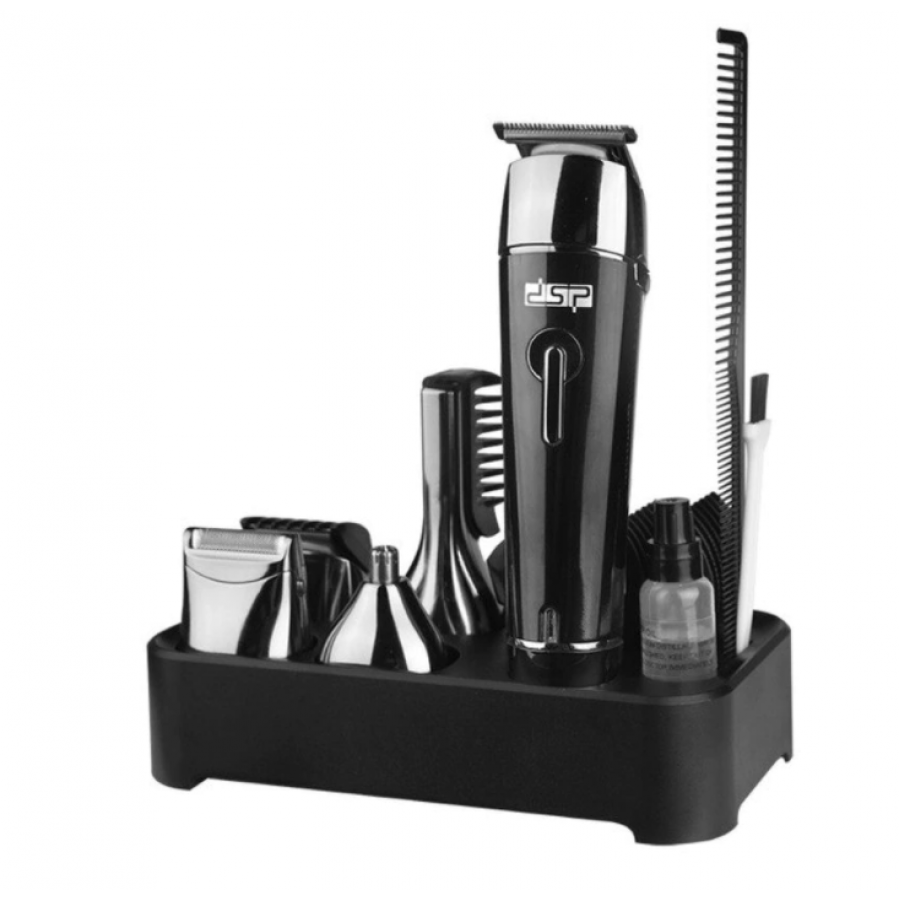 Aparat De Tuns Si Ras 5 In 1 Profesional, 50/60hz 3w, Incarcare 8 H, Utilizare 2 H, Zgomot Redus, Abs Si Otel, Negru/Argintiu