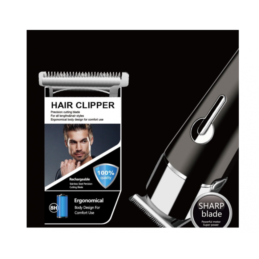 Aparat De Tuns Si Ras 5 In 1 Profesional, 50/60hz 3w, Incarcare 8 H, Utilizare 2 H, Zgomot Redus, Abs Si Otel, Negru/Argintiu