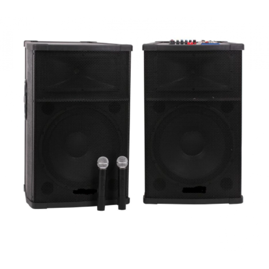 Set Doua Boxe Profesionale 800 W Active Nrs Cu Mixer Si Bluetooth