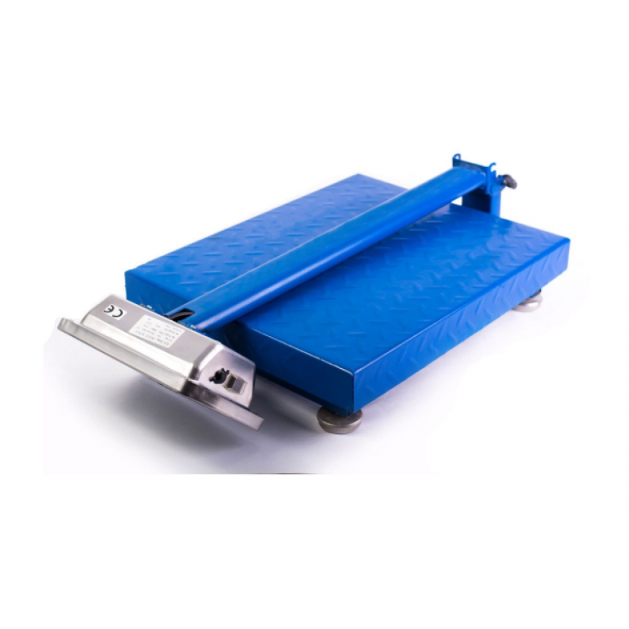 Cantar Electronic Profesional 350 Kg Cu Acumulator Integrat , Platan Metalic , Brat Rabatabil , Albastru