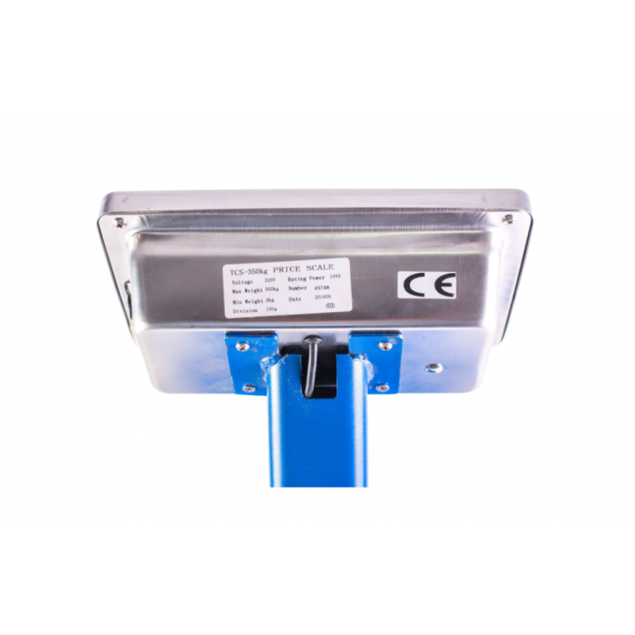 Cantar Electronic Profesional 350 Kg Cu Acumulator Integrat , Platan Metalic , Brat Rabatabil , Albastru