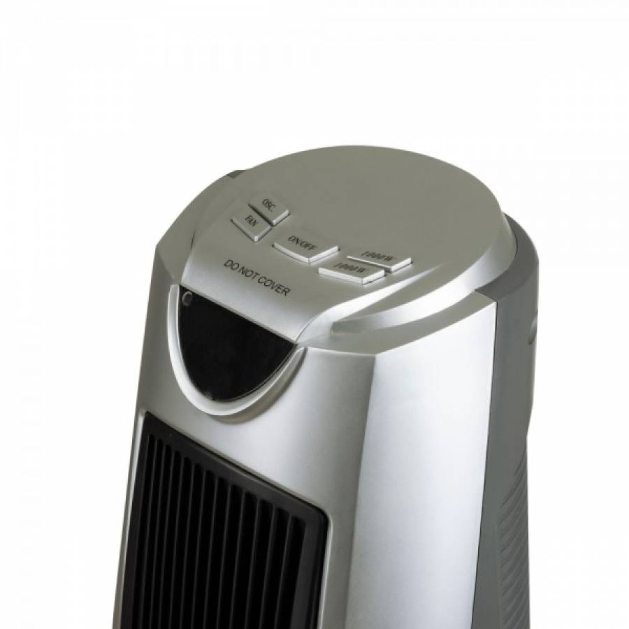 Aeroterma Cu 2000w, Timer Digital, Buton De Control Prin Apasare, Protectie Supra-incalzire, Indicator Luminos De Functionare, Incalzire Economica Si Durabila, 2 Trepte De Putere, Argintiu